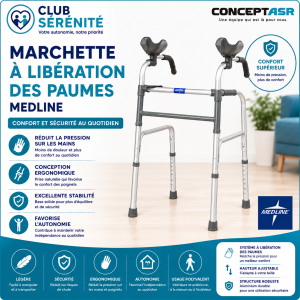Marchette à libération des paumes Medline | Confort et sécurité