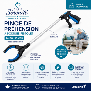 Pince de préhension 26 po Medline | Aides à l'autonomie | Club Sérénité