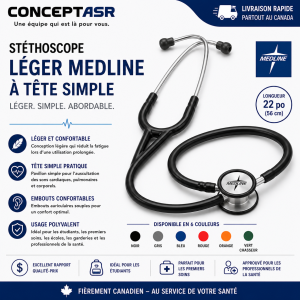 Stéthoscope léger Medline à tête simple | ConceptASR