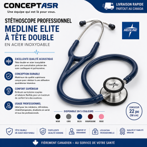 Stéthoscope professionnel Medline Elite en acier inoxydable | ConceptASR