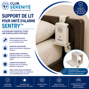 Support de lit pour alarme Sentry | Accessoire de prévention des chutes