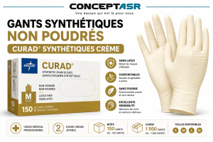 Gants synthétiques crème non poudrés CURAD® | Medline | ConceptASR