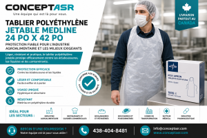 Tablier polyéthylène jetable Medline 24 po x 42 po | Protection agroalimentaire | Concept ASR