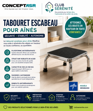 Tabouret escabeau pour aînés Medline | Sécurité et autonomie