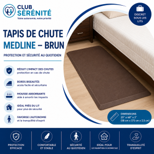 Tapis de chute Medline brun | Prévention des chutes à domicile