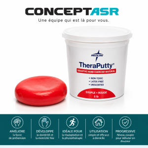 Pâte d'exercices pour les mains Theraputty rouge | Réadaptation