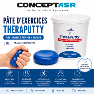 Pâte d'exercices ferme pour les mains Theraputty bleue