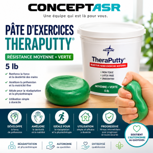 Pâte d'exercices moyenne pour les mains Theraputty verte