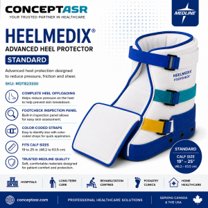 HeelMedix Advanced Heel Protector Standard by ConceptASR for pressure injury prevention, heel offloading and podiatry care.