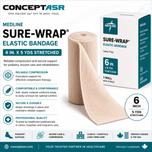 Medline Sure-Wrap® Elastic Bandage – 6 in. x 5 yds Stretched