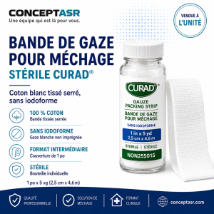 Bande de gaze stérile pour méchage CURAD 1 po NON255015