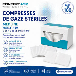 Compresses de gaze stériles Medline 2 po x 2 po