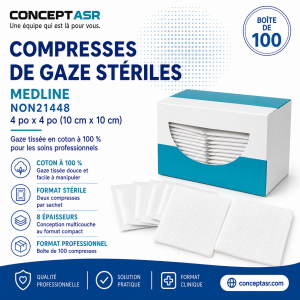 Compresses de gaze stériles Medline 4 po x 4 po