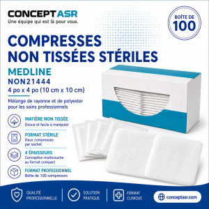 Compresses non tissées stériles Medline 4 po x 4 po