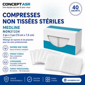 Compresses non tissées stériles Medline 3 po x 3 po