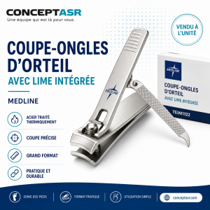 Coupe-ongles d’orteil Medline avec lime TEINI1122