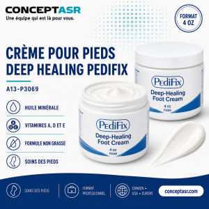 Crème pour pieds Deep Healing PediFix A13-P3069 en pot de 4 oz