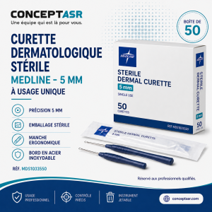 Curette dermatologique Medline 5 mm stérile boîte de 50