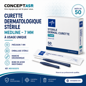 Curette dermatologique Medline 7 mm stérile boîte de 50