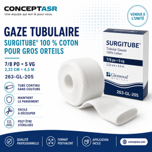 Gaze tubulaire Surgitube 100 % coton pour gros orteils 263-GL-205
