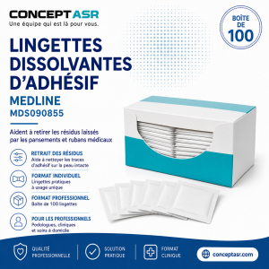 Lingettes dissolvantes d’adhésif Medline boîte de 100