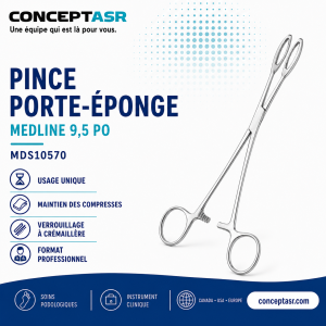 Pince porte-éponge Medline à usage unique 9,5 po MDS10570 pour soins podologiques