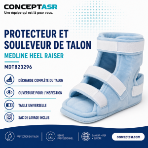 Protecteur et souleveur de talon Medline Heel Raiser MDT823296 bleu à taille universelle