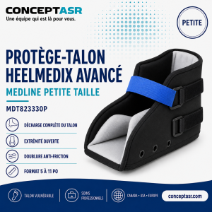 Protège-talon HeelMedix avancé Medline petite taille MDT823330P pour décharge du talon