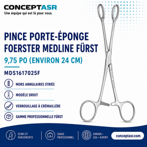 Pince porte-éponge Foerster Medline Fürst MDS1617025F droite de 9,75 po