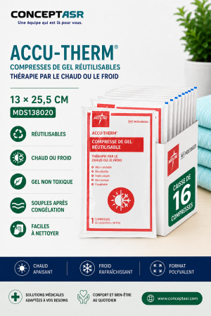 Caisse de 16 compresses chaud froid Accu-Therm 13 x 25,5 cm