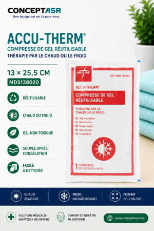 Compresse gel chaud froid réutilisable Accu-Therm 13 x 25,5 cm