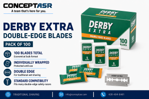 Derby Extra double-edge razor blades – economical pack of 100 individually wrapped blades