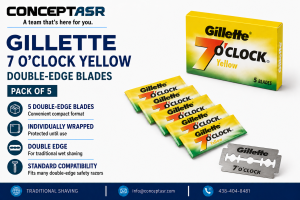 Gillette 7 O’Clock Yellow double-edge blades – pack of 5 individually wrapped blades