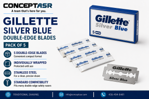 Gillette Silver Blue double-edge blades – pack of 5 individually wrapped blades
