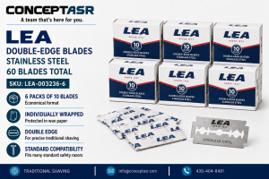 LEA stainless-steel double-edge blades – six packs of 10, 60 blades total