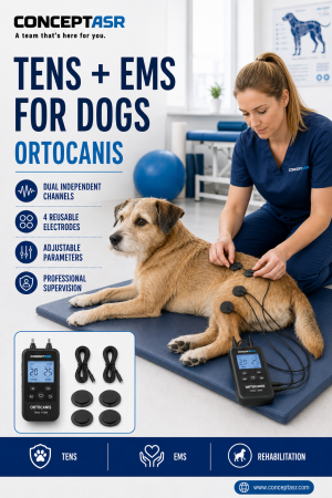 TENS for dogs with EMS by Ortocanis used under professional supervision