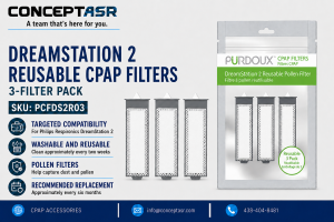 PÜRDOUX DreamStation 2 reusable CPAP filters 3-pack