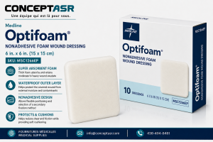 Medline Optifoam Nonadhesive 6 x 6 foam wound dressing MSC1266EP