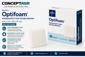 Medline Optifoam Nonadhesive 4 x 4 foam wound dressing MSC1244EP