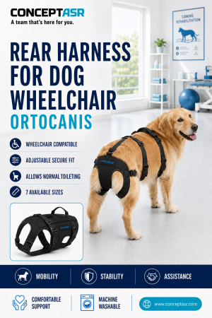 Rear Harness for Dog Wheelchair by Ortocanis providing comfortable hind-limb support for a dog