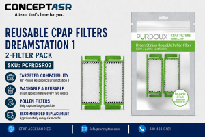 PÜRDOUX DreamStation 1 reusable CPAP pollen filters, 2-pack, SKU PCFRDSR02