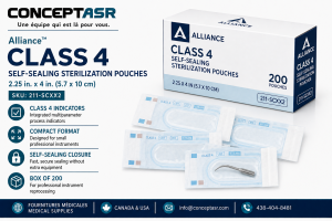 Alliance Class 4 Sterilization Pouches 2.25 x 4, box of 200, SKU 211-SCXX2