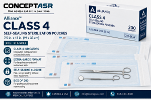 Alliance Class 4 Sterilization Pouches 7.5 x 13, box of 200, SKU 211-SCL2