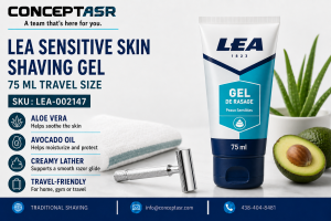 LEA sensitive skin shaving gel with aloe vera and avocado oil, 75 ml tube