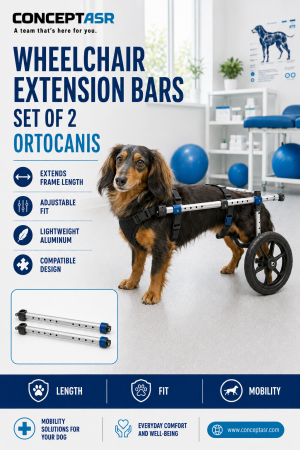 Dog wheelchair extension bars set of two by Ortocanis
