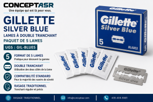 Lames Gillette Silver Blue à double tranchant – paquet de 5 lames