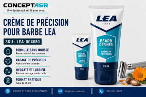 Crème de précision barbe LEA Beard Definer sans mousse, tube de 75 ml