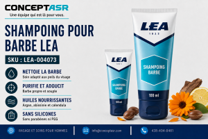 Shampoing pour barbe LEA purifiant et adoucissant, tube de 100 ml