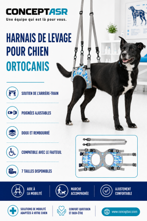 Harnais de levage pour chien Ortocanis soutenant l’arrière-train