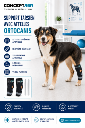 Support tarsien avec attelles Ortocanis pour chien, vendu par paire